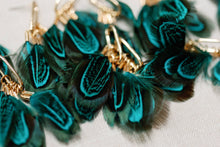 Load image into Gallery viewer, Peacock Feather Fall Statement Tassel Earrings