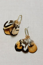 Load image into Gallery viewer, Quail Feather Fall Statement Tassel Earrings