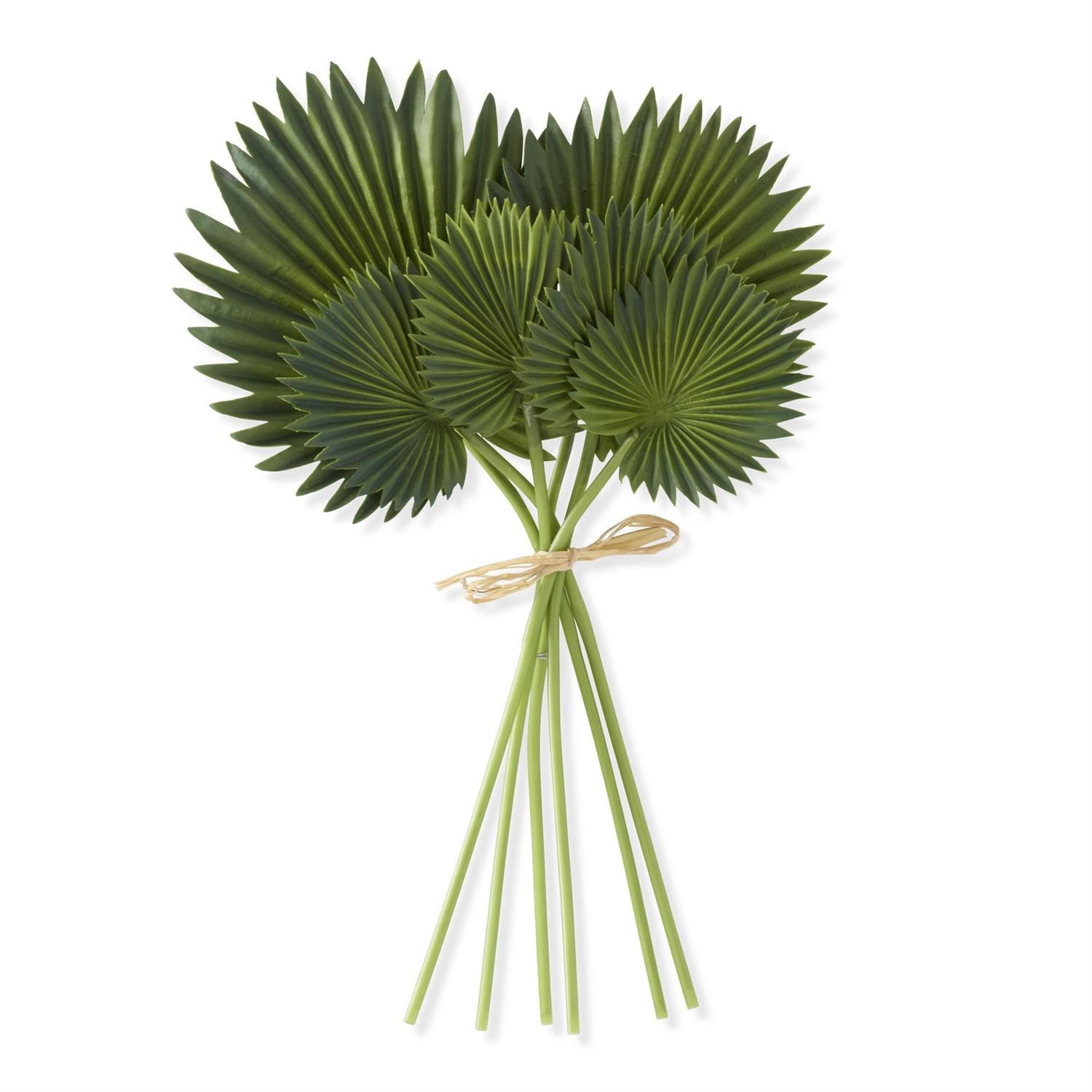 faux green palm plant leaf branch Real Touch Fan Palm Leaf Bundle