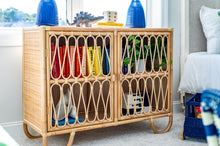 Load image into Gallery viewer, The Loop Rattan 2 Shelf Open Cabinet