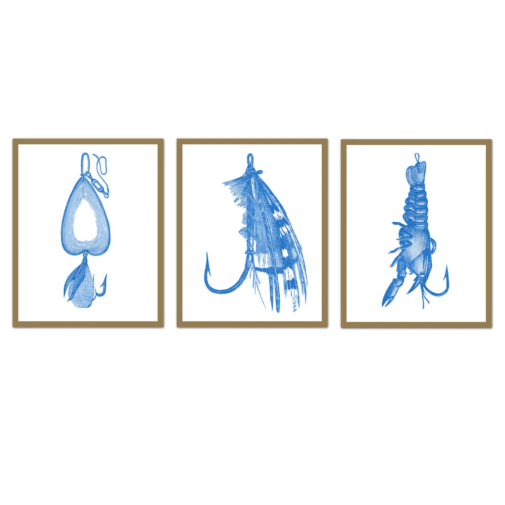 art lure fishing Framed Fly Print Illustration Wall Decor for Anglers' Spaces Fishing - Themed Painting Poster Prints, Outdoor and 0.5 inches deep "Alluring" Original signed fine art