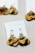 Load image into Gallery viewer, Quail Feather Fall Statement Tassel Earrings