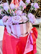 Load image into Gallery viewer, Pink Striped Compote Bowl/Pot
