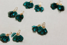 Load image into Gallery viewer, Peacock Feather Fall Statement Tassel Earrings
