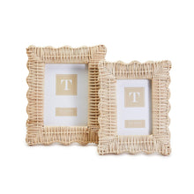 Load image into Gallery viewer, Wicker Weave Photo Frame Green, Blue, Pink or Natural