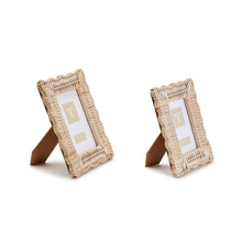 Load image into Gallery viewer, Wicker Weave Photo Frame Green, Blue, Pink or Natural