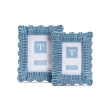 Load image into Gallery viewer, Wicker Weave Photo Frame Green, Blue, Pink or Natural