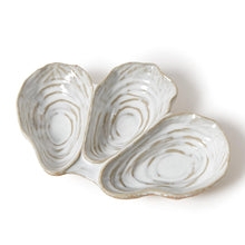 Load image into Gallery viewer, 3 Section Oyster Shell Tidbit Dish / Tray