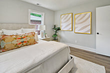 Load image into Gallery viewer, Queen Upholstered Bed - Oblong Mustard Pattern