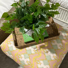 Load image into Gallery viewer, Laura Park Lily Pond fabric ottoman/footstool