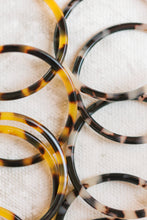 Load image into Gallery viewer, 1.25" Skinny Brown Tortoise Hoop Earrings