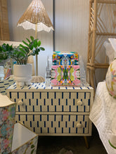 Load image into Gallery viewer, Blue/White Bone Inlay Side Table