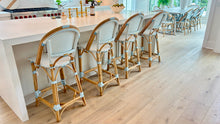 Load image into Gallery viewer, Vale Counter Height Stool with Back - Light Blue/White