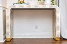 Load image into Gallery viewer, Bone Inlay Waterfall Console Table Gray/White