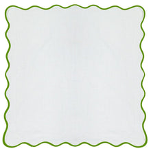 Load image into Gallery viewer, Scalloped Euro Sham, Green / White by Laura Park
