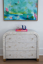 Load image into Gallery viewer, Bone Inlay 3 drawer waterfall chest - Blue