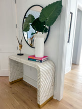 Load image into Gallery viewer, Bone Inlay Waterfall Console Table Gray/White