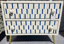 Load image into Gallery viewer, Blue/White Bone Inlay Side Table
