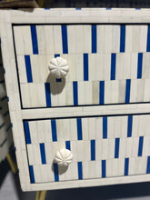 Load image into Gallery viewer, Blue/White Bone Inlay Side Table