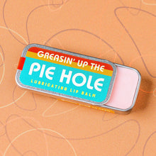 Load image into Gallery viewer, Greasin' Up the Old Pie Hole Lip Balm | Funny Old School Tin