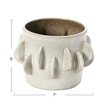 Load image into Gallery viewer, Handmade Stoneware Planter, Reactive Glaze, Antique White (Holds 5" Pot)