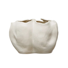 Load image into Gallery viewer, Stoneware Organic Shaped Planter Pot , Matte Cream Color