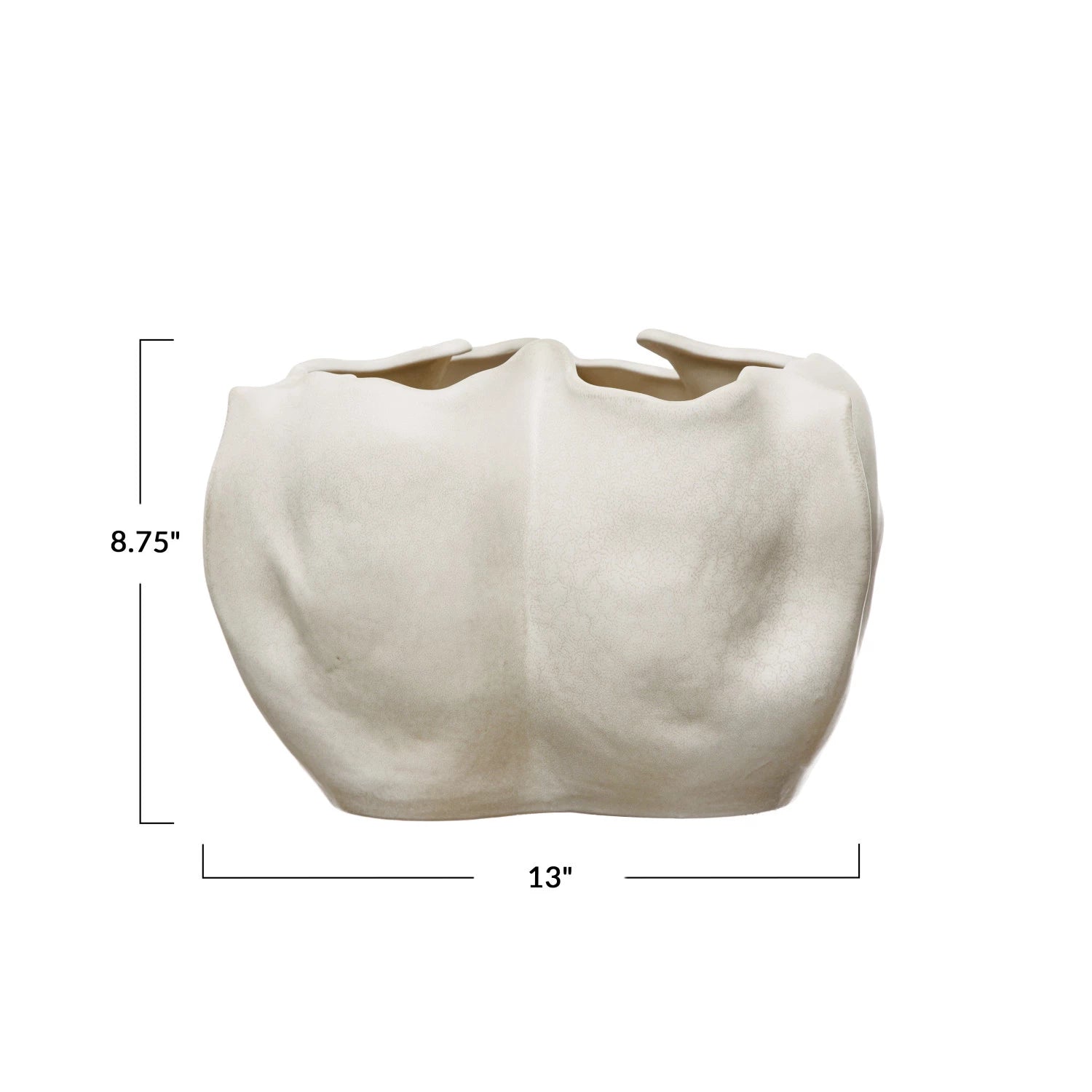 large cream ceramic plant pots Stoneware Organic Shaped Planter, Matte Cream Color