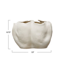 Load image into Gallery viewer, Stoneware Organic Shaped Planter Pot , Matte Cream Color