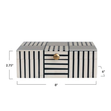 Load image into Gallery viewer, Resin Box w/ Striped Block Pattern
