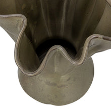 Load image into Gallery viewer, Stoneware Ruffled Vase, Reactive Glaze, Sage Color