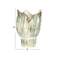 Load image into Gallery viewer, Stoneware Pleated Sculptural Vase (Each One Will Vary)