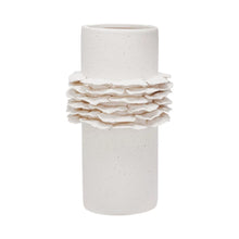 Load image into Gallery viewer, Stoneware Vase w/ Ruffles, Matte Cream Color