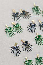 Load image into Gallery viewer, Olive Sunburst Statement Drop Earrings