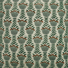 Load image into Gallery viewer, Decorative Block Print Linen Blend Pillow Cover - Lotus: Linen Blend / One Side / 14X14
