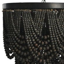 Load image into Gallery viewer, Wooden + Metal Beaded Chandelier