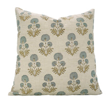 Load image into Gallery viewer, Boho Decor Block Print Linen Blend Pillow Cover - Rishi: Linen Blend / One Side / 22X22