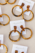 Load image into Gallery viewer, Dark Brown Bamboo Statement Drop Earrings