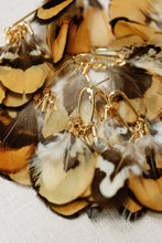 Load image into Gallery viewer, Quail Feather Fall Statement Tassel Earrings