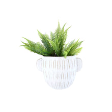 Load image into Gallery viewer, Debossed Stoneware Planter with Glaze (ears)