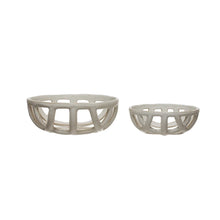 Load image into Gallery viewer, Handmade Stoneware Basket Bowls