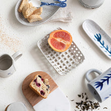 Load image into Gallery viewer, Handmade Stoneware Lattice Basket Dish