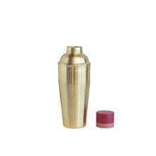 Load image into Gallery viewer, Stainless Steel Cocktail Shaker w/ Resin Top, Brass Finish and Pink