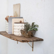 Load image into Gallery viewer, Stoneware Canister w/ Raised Dots & Acacia Wood Lid