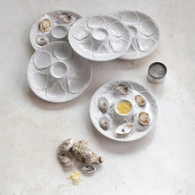 Load image into Gallery viewer, Stoneware Oyster Plate, Matte White