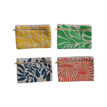 Load image into Gallery viewer, Woven Cotton Printed Zip Pouch