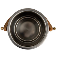 Load image into Gallery viewer, 1-1/2 Quart Stainless Brass Steel & Woven Rattan Ice Bucket w/ Mango Wood Handle