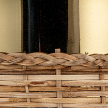 Load image into Gallery viewer, 1-1/2 Quart Stainless Brass Steel & Woven Rattan Ice Bucket w/ Mango Wood Handle