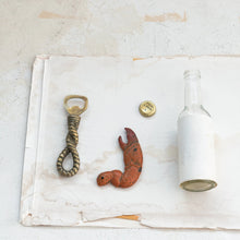 Load image into Gallery viewer, Cast Aluminum & Stainless Steel Rope Shaped Bottle Opener