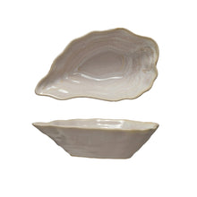 Load image into Gallery viewer, Stoneware Oyster Shell Shaped Bowl (Each One Will Vary)