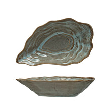 Load image into Gallery viewer, Stoneware Oyster Shell Shaped Bowl, Grey (Each One Will Vary)